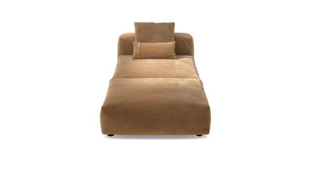 vetsak | Sofa Set 07 - Sun Lounger - Cord Velour - Camel | Modulares Sofa | 2 Sitzer | Daybed | Chaiselounge