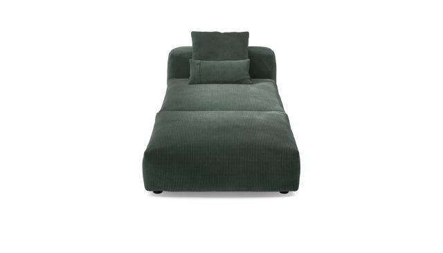 vetsak | Sofa Set 07 - Sun Lounger - Cord Velour - Hunter | Modulares Sofa | 2 Sitzer | Daybed | Chaiselounge