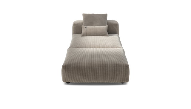 vetsak | Sofa Set 07 - Sun Lounger - Cord Velour - Platinum | Modulares Sofa | 2 Sitzer | Daybed | Chaiselounge