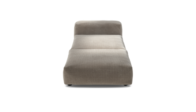 vetsak | Sofa Set 07 - Sun Lounger - Cord Velour - Platinum | Modulares Sofa | 2 Sitzer | Daybed | Chaiselounge