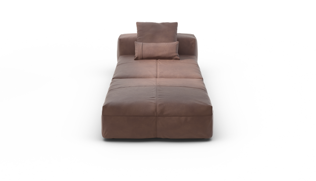 vetsak | Sofa Set 07 - Sun Lounger - Leather - Stone | Modulares Sofa | 2 Sitzer | Daybed | Chaiselounge