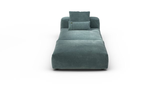 vetsak | Sofa Set 07 - Sun Lounger - Cord Velour - Mint | Modulares Sofa | 2 Sitzer | Daybed | Chaiselounge