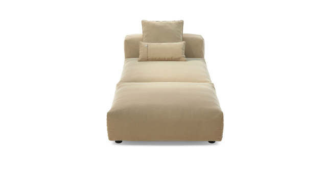 vetsak | Sofa Set 07 - Sun Lounger - Suave - Creme | Modulares Sofa | 2 Sitzer | Daybed | Chaiselounge