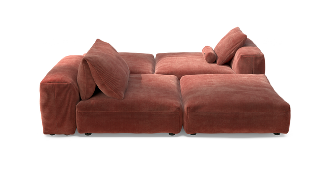 vetsak | Sofa Set 08 - Daybed - Cord Velour - Brick | Modulares Sofa | 6 Sitzer | Outdoor Island | Double lounger