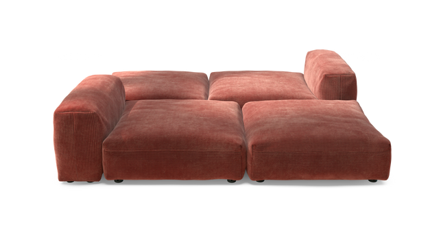 vetsak | Sofa Set 08 - Daybed - Cord Velour - Brick | Modulares Sofa | 6 Sitzer | Outdoor Island | Double lounger