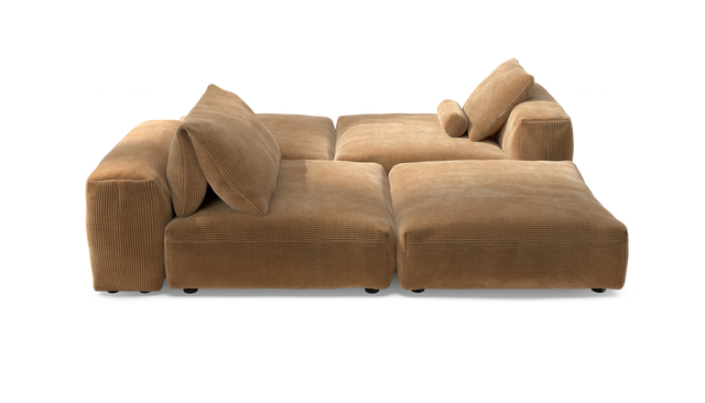 vetsak | Sofa Set 08 - Daybed - Cord Velour - Camel | Modulares Sofa | 6 Sitzer | Outdoor Island | Double lounger