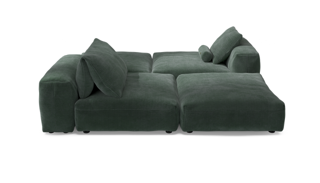 vetsak | Sofa Set 08 - Daybed - Cord Velour - Hunter | Modulares Sofa | 6 Sitzer | Outdoor Island | Double lounger