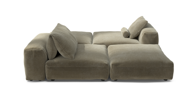 vetsak | Sofa Set 08 - Daybed - Cord Velour - Khaki | Modulares Sofa | 6 Sitzer | Outdoor Island | Double lounger