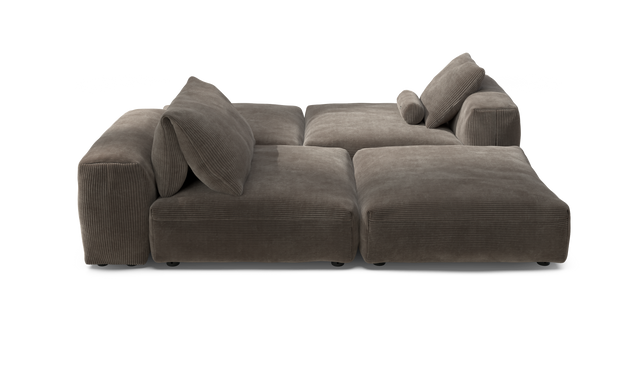 vetsak | Sofa Set 08 - Daybed - Cord Velour - Mocha | Modulares Sofa | 6 Sitzer | Outdoor Island | Double lounger