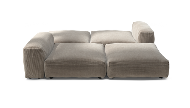 vetsak | Sofa Set 08 - Daybed - Cord Velour - Platinum | Modulares Sofa | 6 Sitzer | Outdoor Island | Double lounger