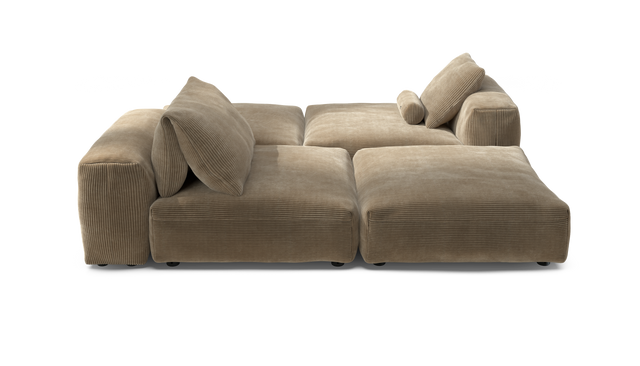 vetsak | Sofa Set 08 - Daybed - Cord Velour - Sand | Modulares Sofa | 6 Sitzer | Outdoor Island | Double lounger