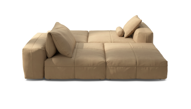 vetsak | Sofa Set 08 - Daybed - Leather - Beige | Modulares Sofa | 6 Sitzer | Outdoor Island | Double lounger