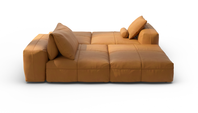 vetsak | Sofa Set 08 - Daybed - Leather - Brown | Modulares Sofa | 6 Sitzer | Outdoor Island | Double lounger