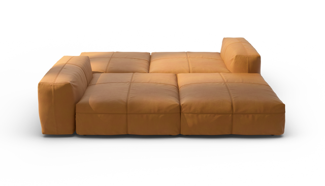 vetsak | Sofa Set 08 - Daybed - Leather - Brown | Modulares Sofa | 6 Sitzer | Outdoor Island | Double lounger