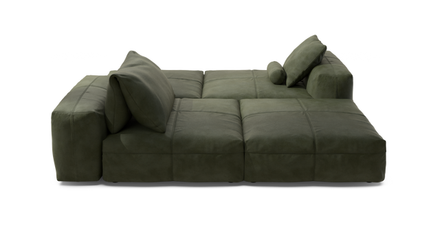 vetsak | Sofa Set 08 - Daybed - Leather - Olive | Modulares Sofa | 6 Sitzer | Outdoor Island | Double lounger