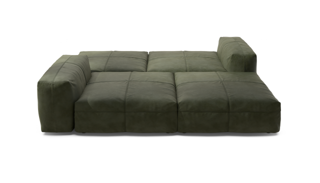 vetsak | Sofa Set 08 - Daybed - Leather - Olive | Modulares Sofa | 6 Sitzer | Outdoor Island | Double lounger