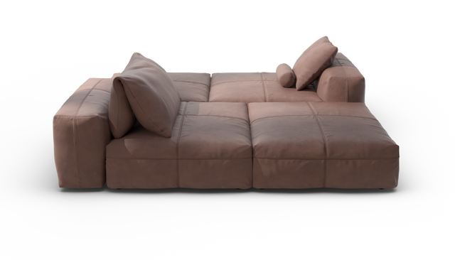 vetsak | Sofa Set 08 - Daybed - Leather - Stone | Modulares Sofa | 6 Sitzer | Outdoor Island | Double lounger