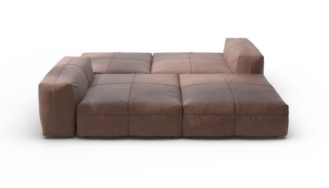 vetsak | Sofa Set 08 - Daybed - Leather - Stone | Modulares Sofa | 6 Sitzer | Outdoor Island | Double lounger