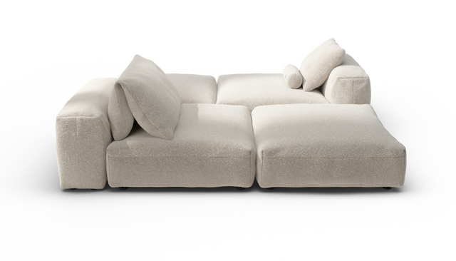 vetsak | Sofa Set 08 - Daybed - Nub - Creme | Modulares Sofa | 6 Sitzer | Outdoor Island | Double lounger