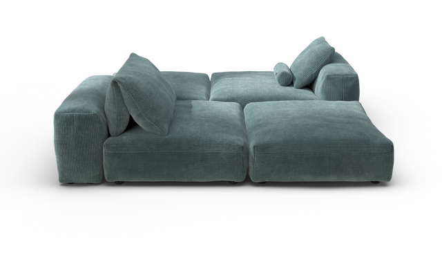 vetsak | Sofa Set 08 - Daybed - Cord Velour - Mint | Modulares Sofa | 6 Sitzer | Outdoor Island | Double lounger