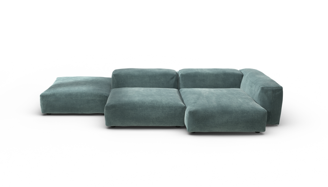 vetsak | Sofa Set 09 - The Island - Cord Velour - Mint | Modulares Sofa | 7 Sitzer | Sofa Island