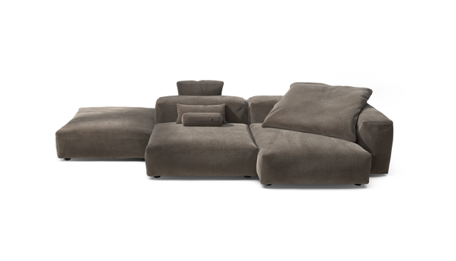 vetsak | Sofa Set 09 - The Island - Cord Velour - Mocha | Modulares Sofa | 7 Sitzer | Sofa Island