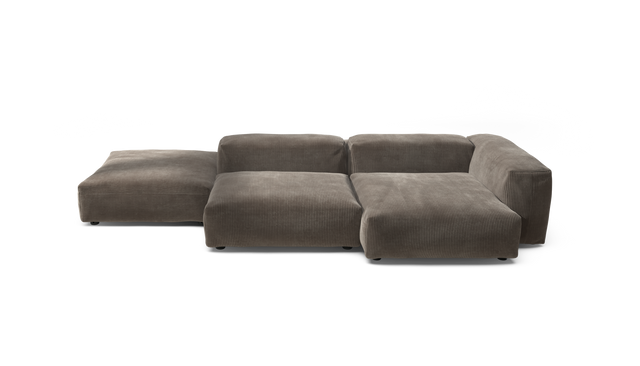 vetsak | Sofa Set 09 - The Island - Cord Velour - Mocha | Modulares Sofa | 7 Sitzer | Sofa Island