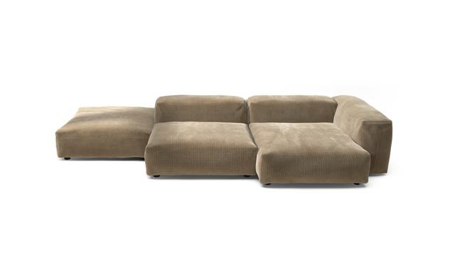 vetsak | Sofa Set 09 - The Island - Cord Velour - Sand | Modulares Sofa | 7 Sitzer | Sofa Island