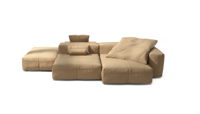 vetsak | Sofa Set 09 - The Island - Leather - Beige | Modulares Sofa | 7 Sitzer | Sofa Island