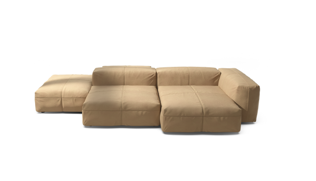vetsak | Sofa Set 09 - The Island - Leather - Beige | Modulares Sofa | 7 Sitzer | Sofa Island