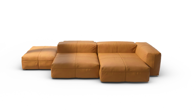 vetsak | Sofa Set 09 - The Island - Leather - Brown | Modulares Sofa | 7 Sitzer | Sofa Island