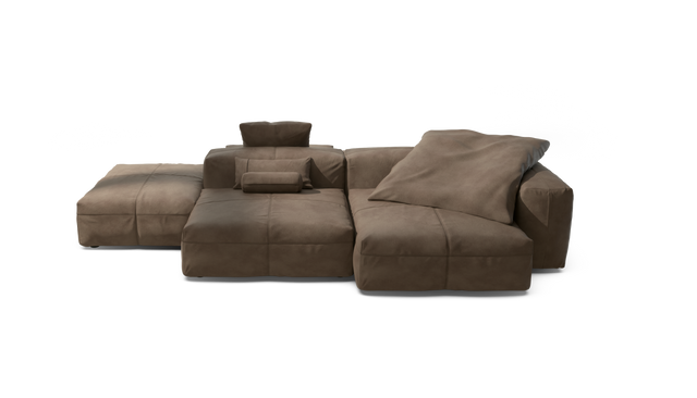 vetsak | Sofa Set 09 - The Island - leather - cacao | Modulares Sofa | 7 Sitzer | Sofa Island