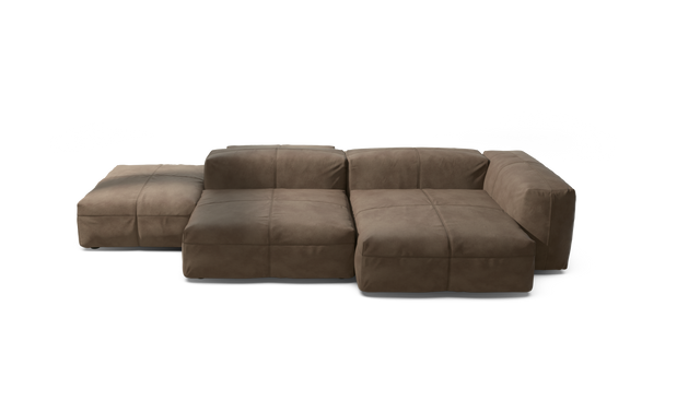 vetsak | Sofa Set 09 - The Island - leather - cacao | Modulares Sofa | 7 Sitzer | Sofa Island