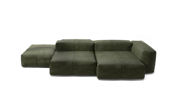 vetsak | Sofa Set 09 - The Island - Leather - Olive | Modulares Sofa | 7 Sitzer | Sofa Island