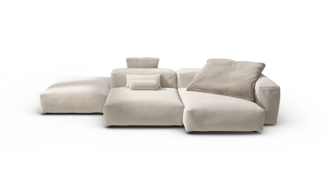vetsak | Sofa Set 09 - The Island - Nub - Creme | Modulares Sofa | 7 Sitzer | Sofa Island