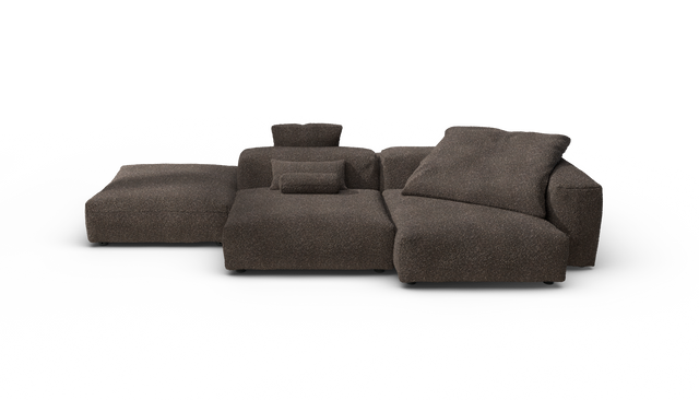 vetsak | Sofa Set 09 - The Island - Nub - Walnut | Modulares Sofa | 7 Sitzer | Sofa Island