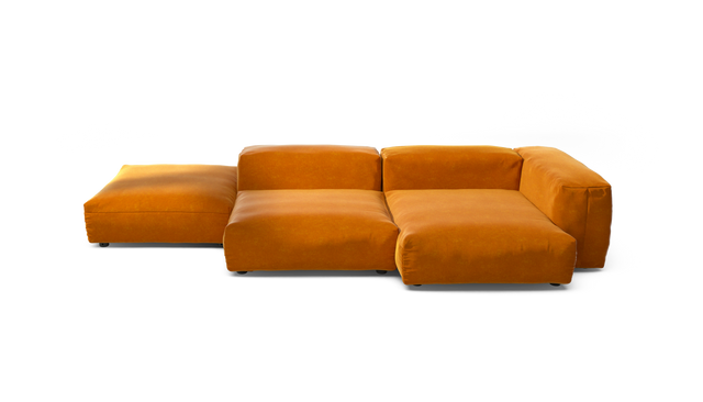 vetsak | Sofa Set 09 - The Island - Suave - Orange Blaze | Modular Sofa | 7 Seater | Sofa Island