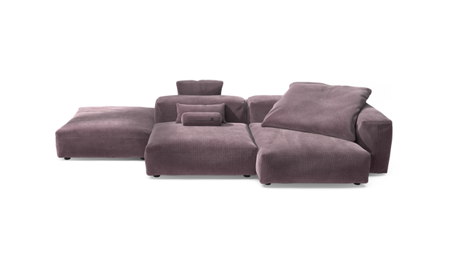 vetsak | Sofa Set 09 - The Island - Cord Velour - Blossom | Modulares Sofa | 7 Sitzer | Sofa Island