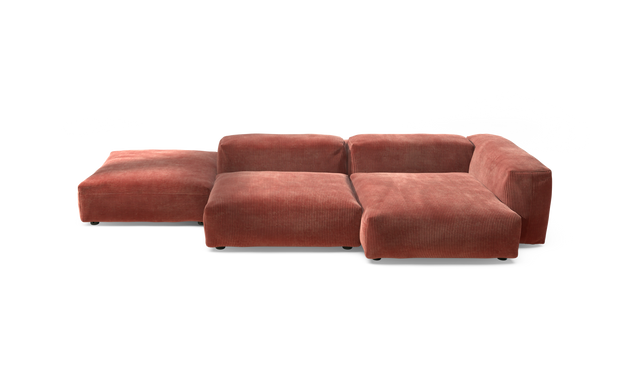 vetsak | Sofa Set 09 - The Island - Cord Velour - Brick | Modulares Sofa | 7 Sitzer | Sofa Island