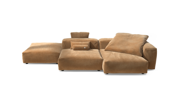 vetsak | Sofa Set 09 - The Island - Cord Velour - Camel | Modulares Sofa | 7 Sitzer | Sofa Island