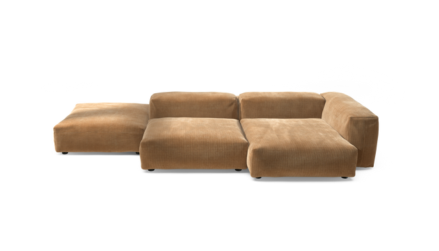 vetsak | Sofa Set 09 - The Island - Cord Velour - Camel | Modulares Sofa | 7 Sitzer | Sofa Island