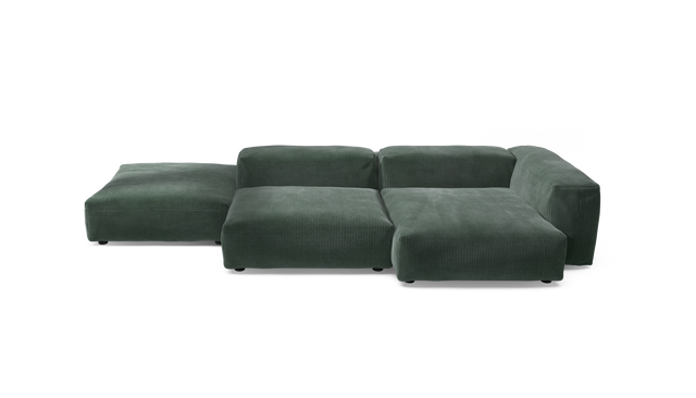 vetsak | Sofa Set 09 - The Island - Cord Velour - Hunter | Modulares Sofa | 7 Sitzer | Sofa Island