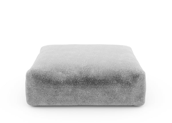 sofa seat - faux fur - grey - 105cm x 105cm