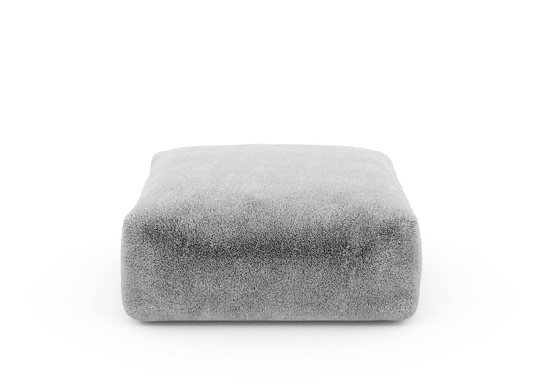 sofa seat - faux fur - grey - 84cm x 84cm