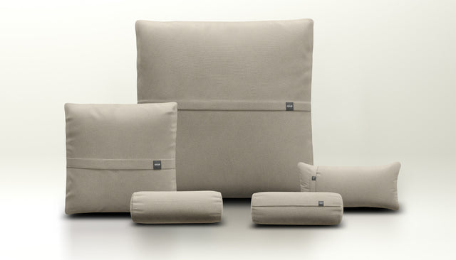 pillow set 4 - herringbone - stone