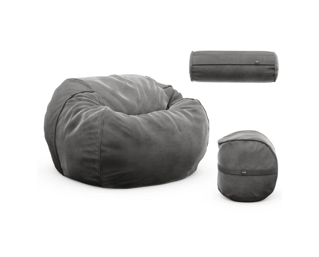 the beanbag bundle - velvet - dark grey
