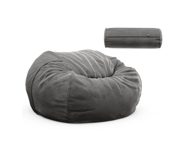 the jumbo beanbag bundle - velvet - dark grey
