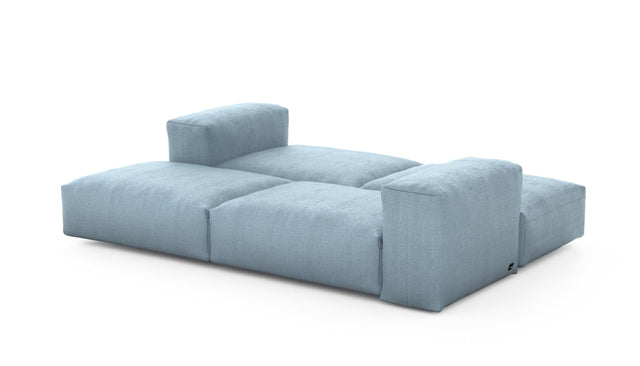 Preset double lounger - herringbone - light blue - 241cm x 168cm