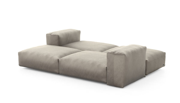 double lounger - velvet - stone - 241cm x 168cm