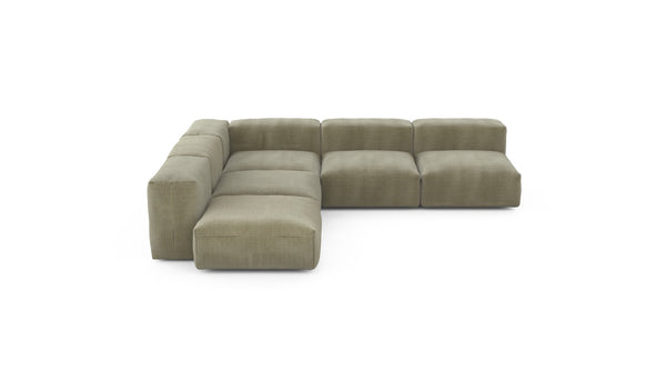 Preset five module corner sofa - cord velours - khaki - 283cm x 283cm